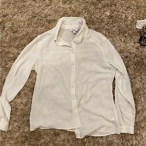 Express crepe button down